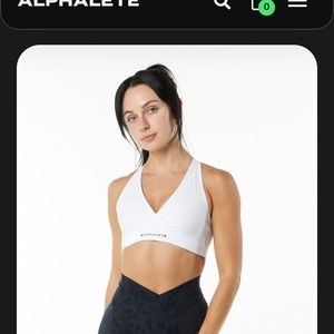 Alphalete Surface wrap bra white - medium Brand new with tags